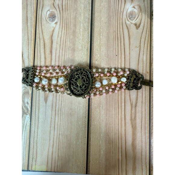 Sweet Romance USA Faux Mabe Victorian Revival 9-Strand Bracelet & Ring Set - Picture 9 of 16